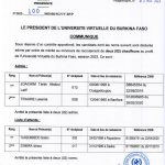 Communiqué relatif aux résultats du test de recrutement de 02 chauffeurs au profit de l’UV-BF.