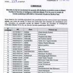 Résultats du recrutement de 40 étudiants en première année de Master Fouilles de Données et  Intelligence Artificielle à l’UV-BF au titre de l’année académique 2022-2023