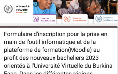 Session d’assistance sur l’usage de l’outil informatique (ordinateur) et/ou sur la plateforme de formation aux profit des étudiants de l’UV-BF dans les villes du Burkina Faso