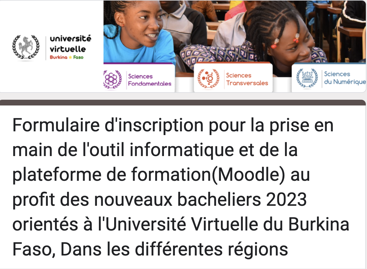 Session d’assistance sur l’usage de l’outil informatique (ordinateur) et/ou sur la plateforme de formation aux profit des étudiants de l’UV-BF dans les villes du Burkina Faso