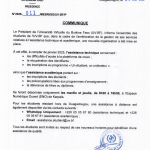 Communiqué portant sur la nouvelle organisation de l’assistance technique et académique des étudiants (sur les points de contact de l’UV-BF)