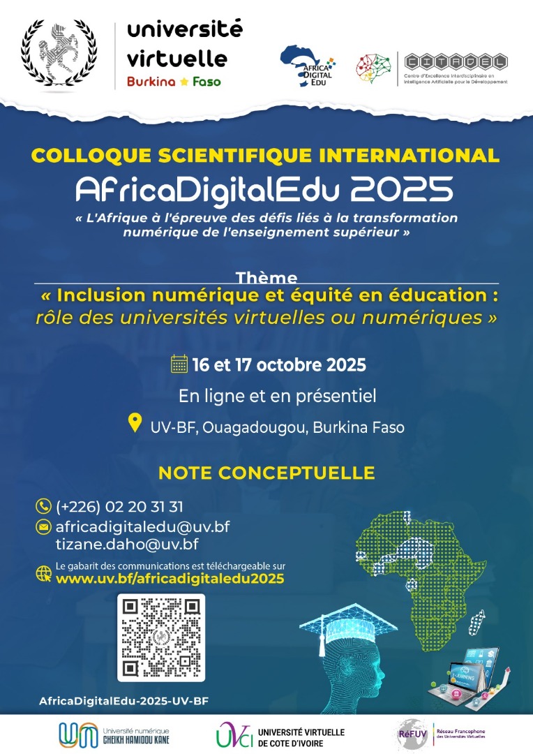 AfricaDigitalEdu 2025 : lancement officiel de la 3e édition du colloque scientifique international sur l’éducation numérique en Afrique AfricaDigitalEdu 2025 : lancement officiel de la 3e édition du colloque scientifique international sur l’éducation numérique en Afrique