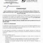 Communiqué: Appel à candidature pour la sélection de trente (30) étudiant(e)s désireux d’effectuer des stages professionnels dans le cadre d’un programme de bourses d’excellence-compétences au titre de l’année 2025.